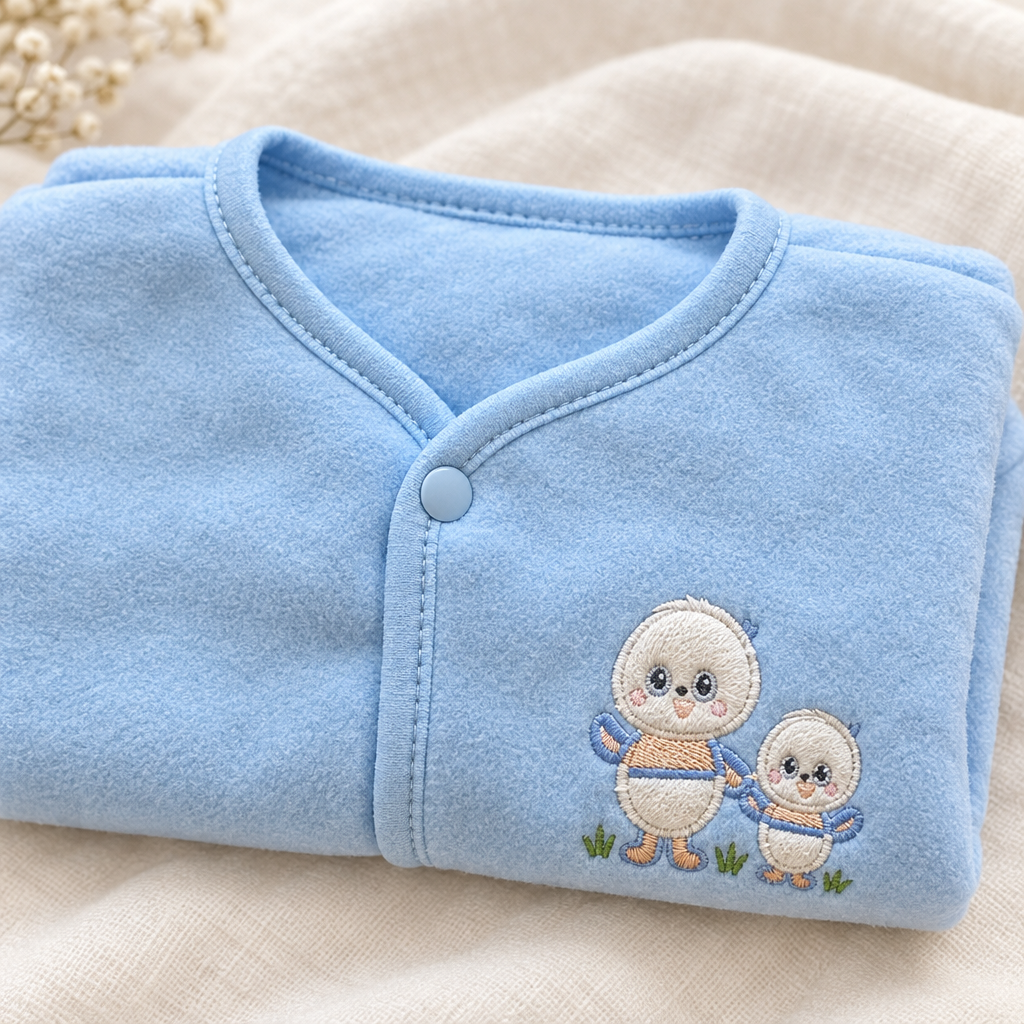 Blue winter suit detail