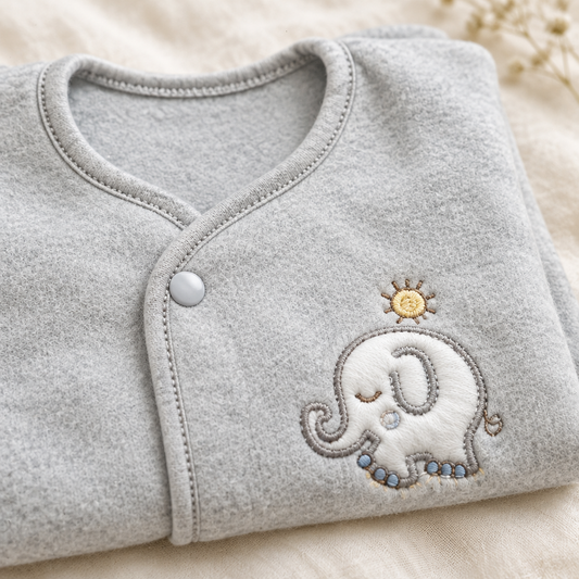 Grey elephant suit detail