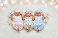 Pack of 3 Suits - Hearts - Blue, Mud & Pink