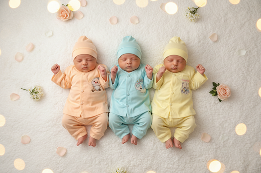Pack of 3 Suits - Sea Green, Yellow & Peach