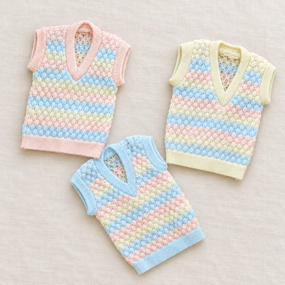 Pack of three woolen vests flat lay