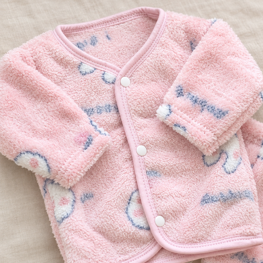 Pink bunny suit close-up