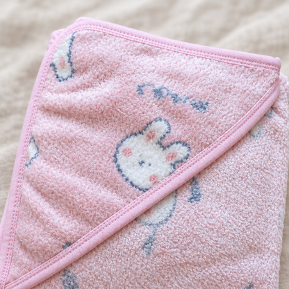Pink rabbit blanket detail