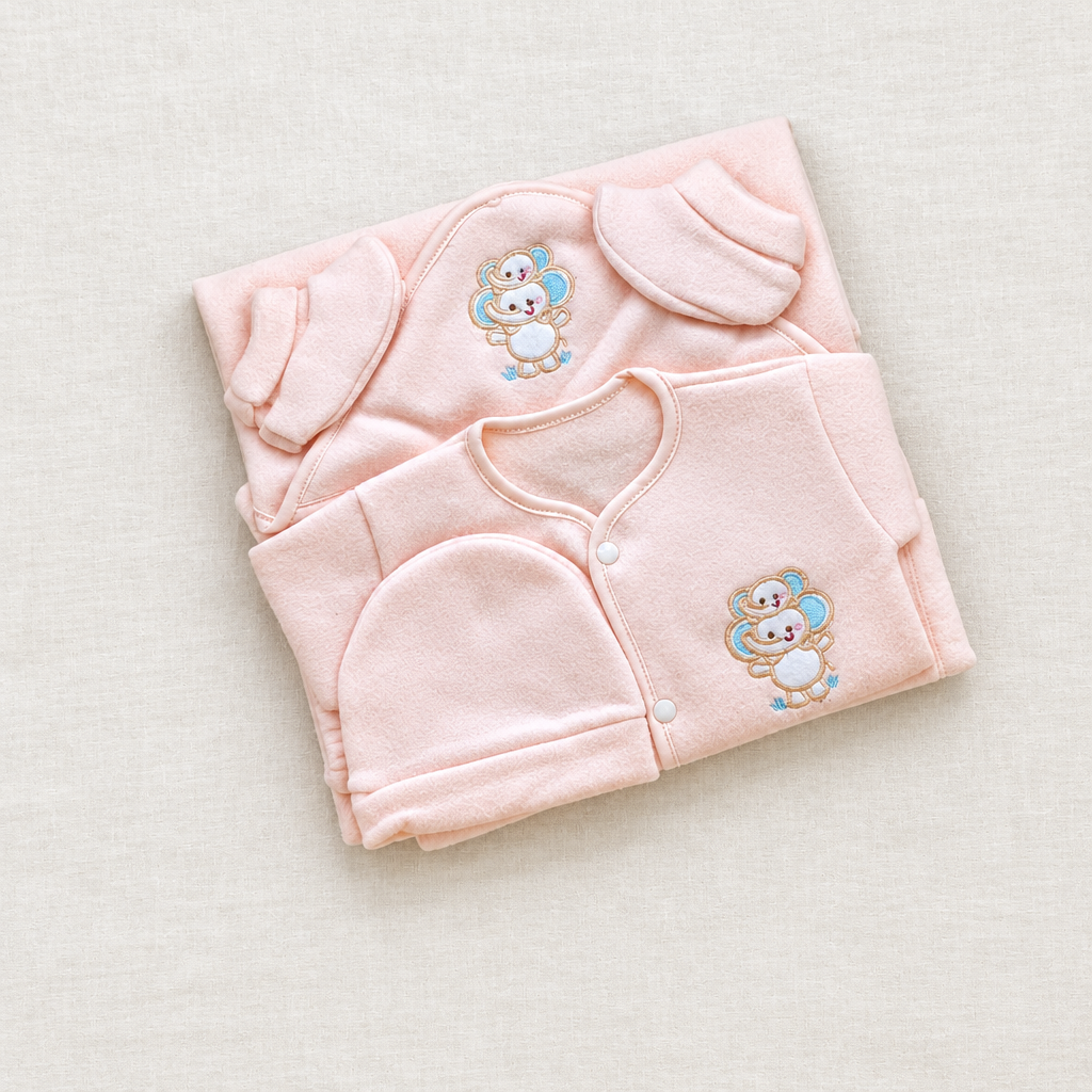 Pink winter starter set flat lay