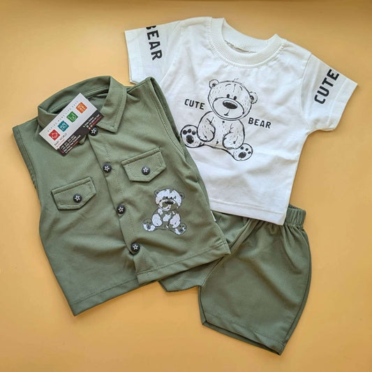 Baby 3 Piece Suit Set - Cute Bear 🧸