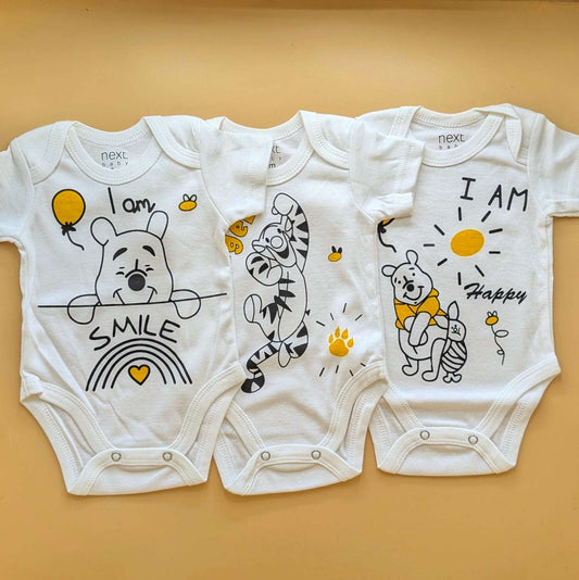 Pack of 3 Half Sleeve Bodysuits - Smile