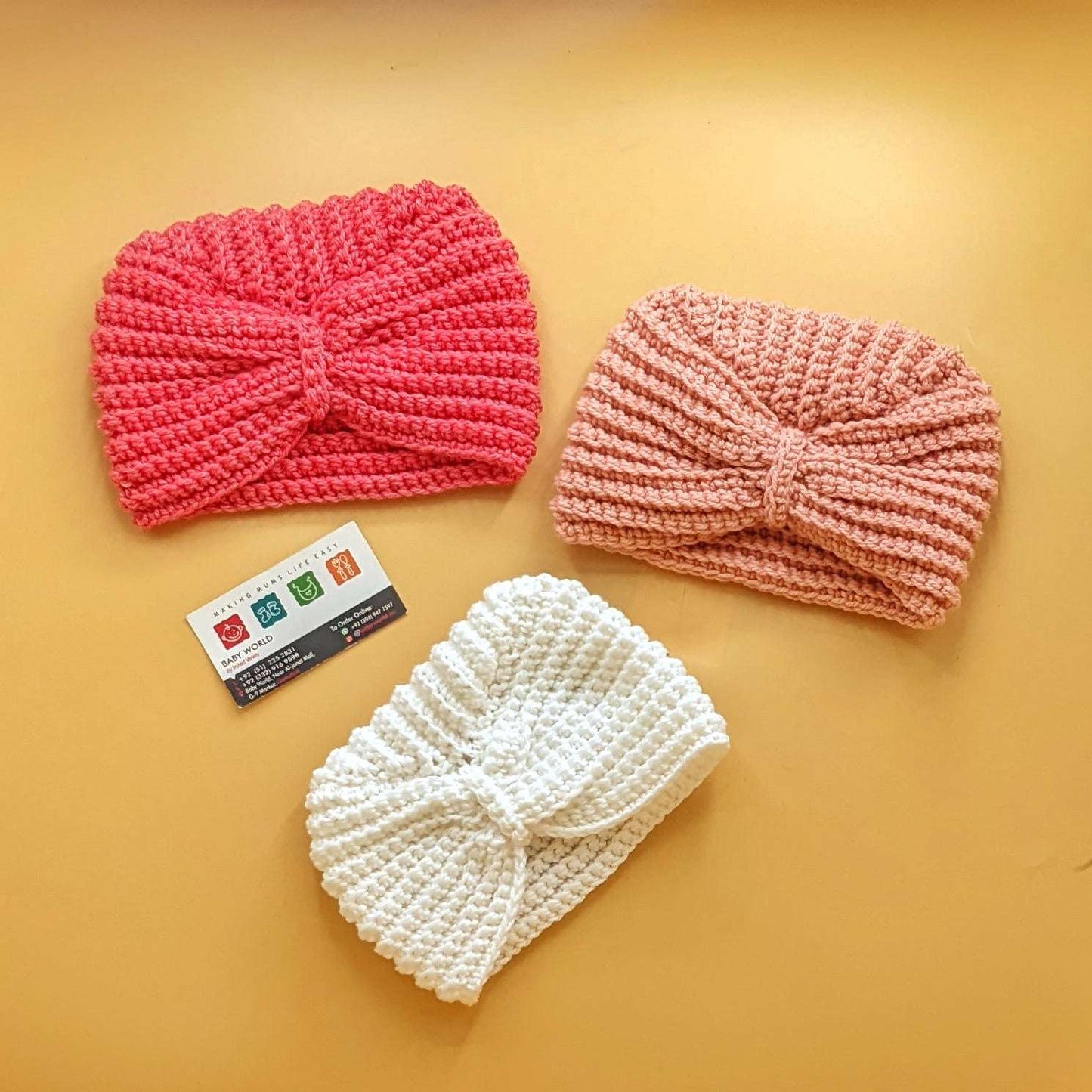 Premium Quality Crochet Handmade Baby Cap - Knot - Winter