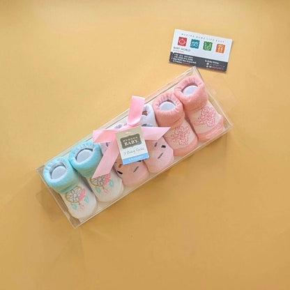 Premium Quality Baby Pack of 3 Booties Set