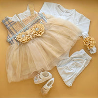 5 Pieces Frock Set - Lines
