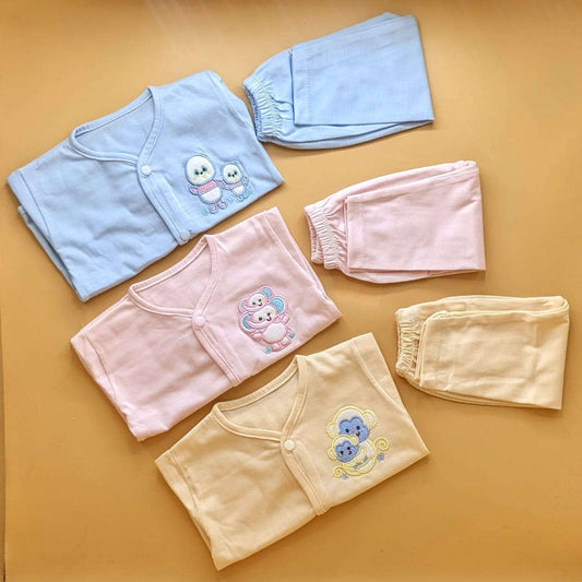 Pack of 3 Suits - Blue/Beige/Pink