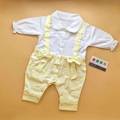 Romper - Full Sleeves - Floral/Stripes