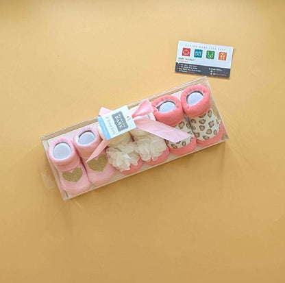 Premium Quality Baby Pack of 3 Booties Set