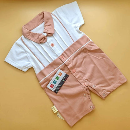 Romper - Half Sleevee - Bow/Lines