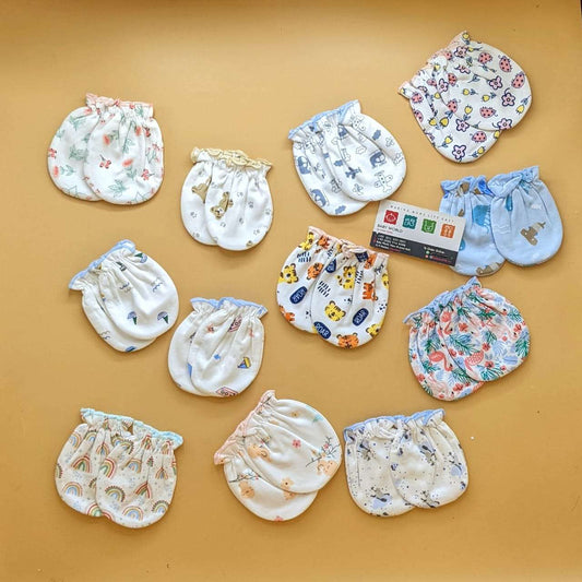 Soft Blended Baby Cotton Mittens Pair