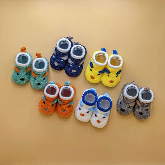Baby Woolen Booties - Mice - Winter