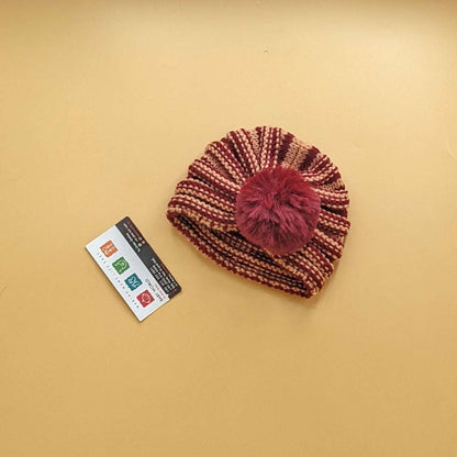 Baby Wool Cap - Pom/Line - Winter