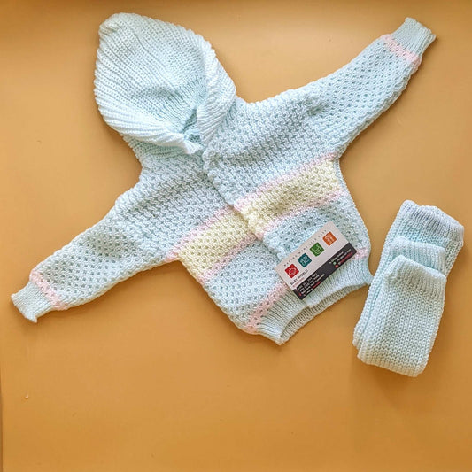 Baby Woolen Hooded Knitted Suit - Winter