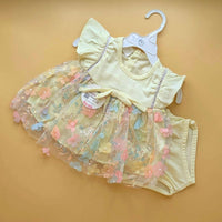 Frock with panty - Floral - Lemon