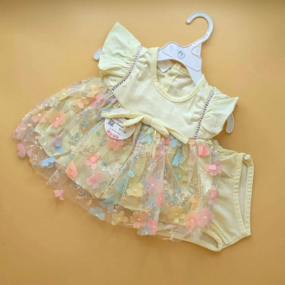 Frock with panty - Floral - Lemon