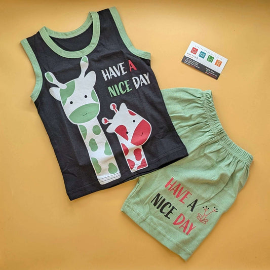 Baby Co-ord Set - Giraffe - Have A Nice Day