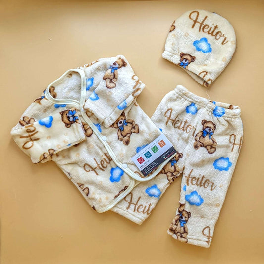 Baby Suit with Cap - Bear/Bow - Winter
