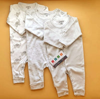 Pack of 3 Rompers/Sleep Suits - Grey - Elephant 🐘