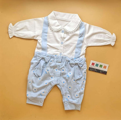 Romper - Full Sleeves - Floral/Stripes