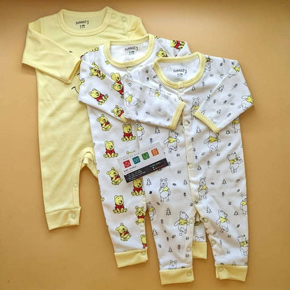Pack of 3 Rompers - Yellow - Pooh