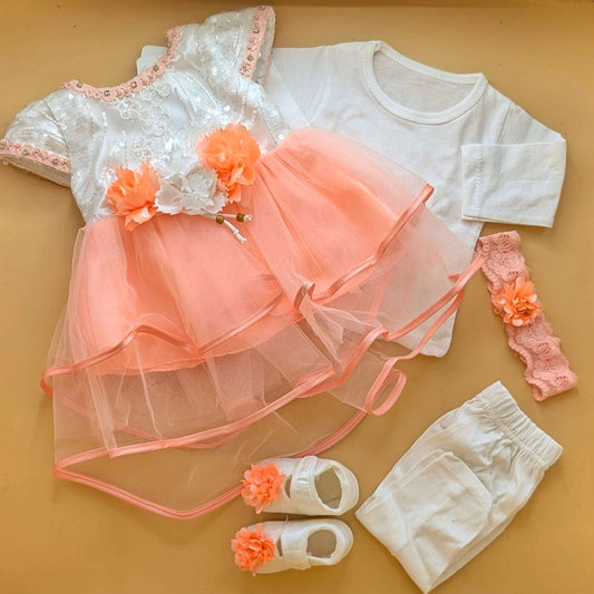 5 Pieces Frock Set