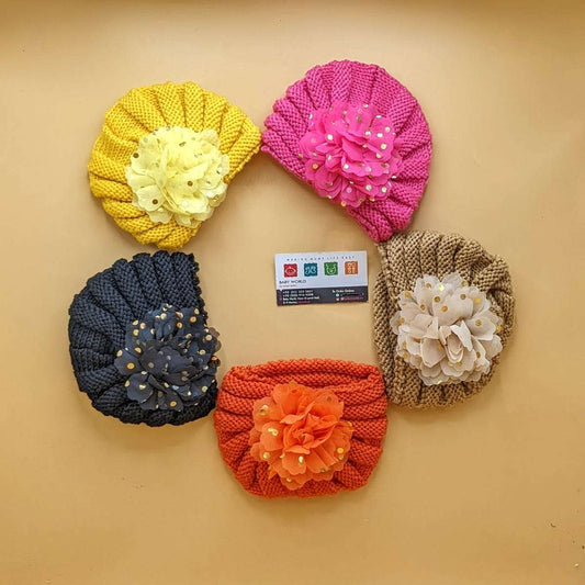Baby Wool Cap - Flower - Winter