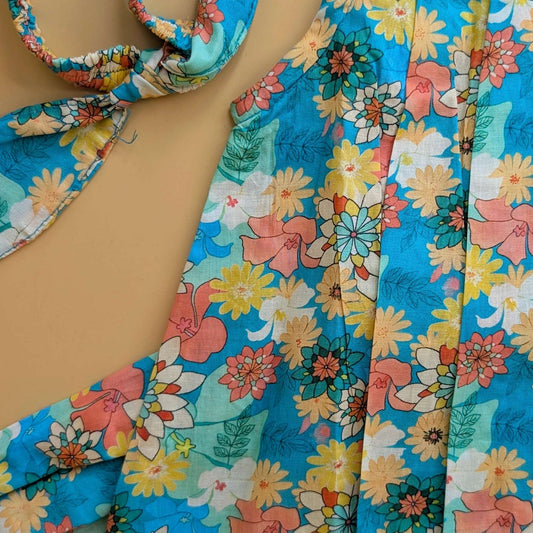 Frock with Pants & Headband - Floral - Green