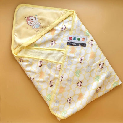 Hooded Wrapping Sheet/Blanket - Hearts - Winter