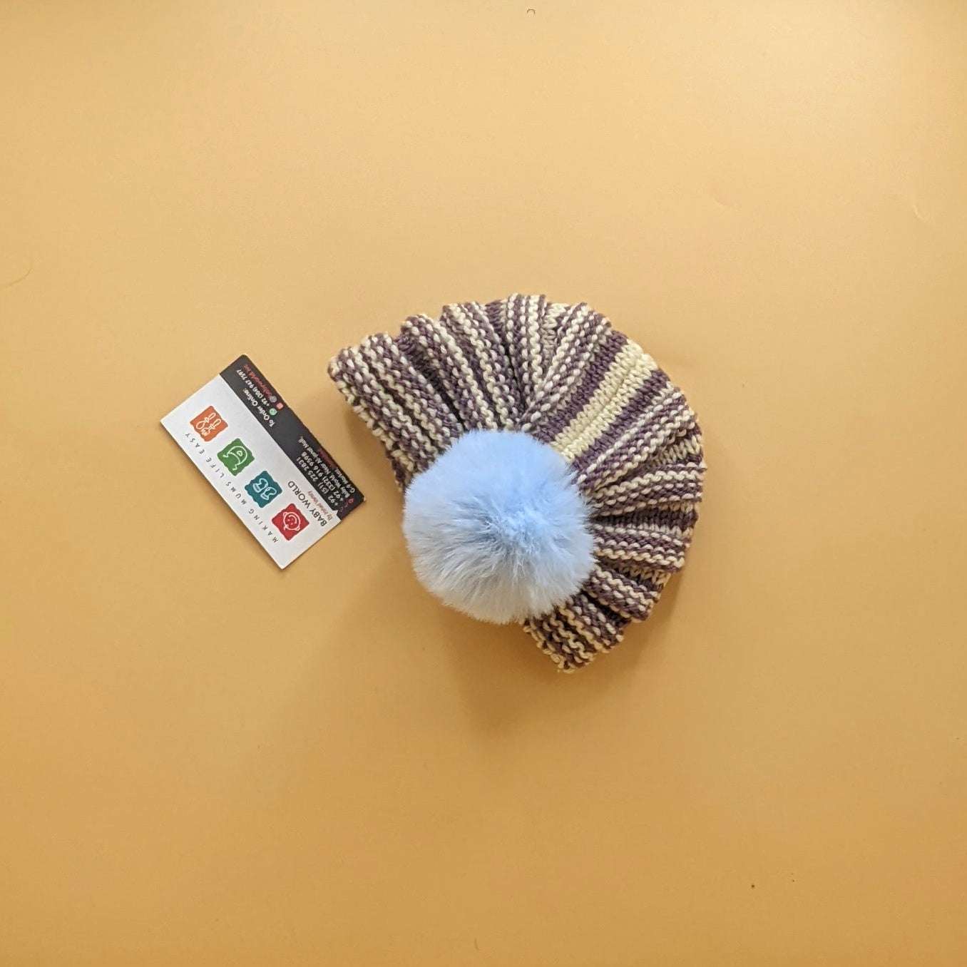 Baby Wool Cap - Pom/Line - Winter