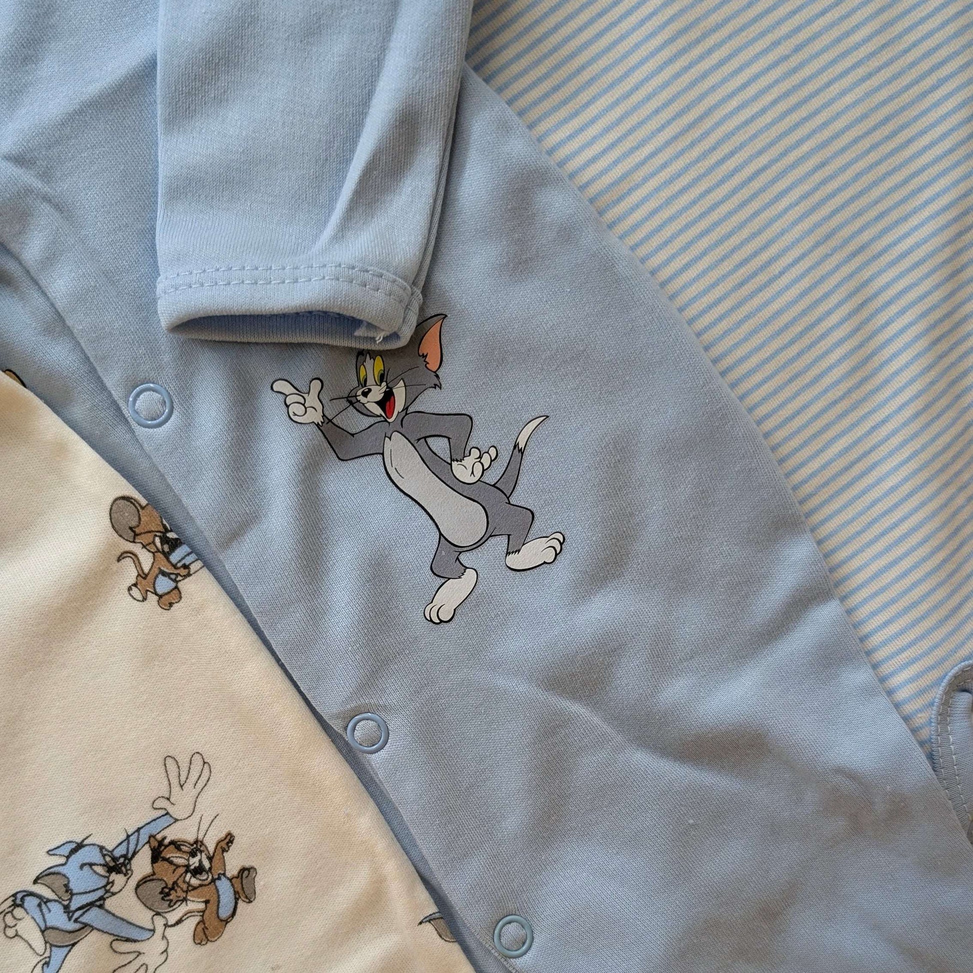 Pack of 3 Rompers/Sleep Suits - Tom & Jerry - Blue