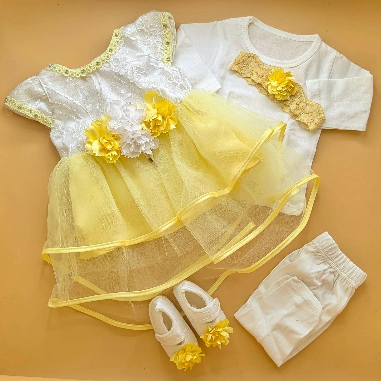 5 Pieces Frock Set