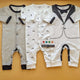 Pack of 3 Rompers/Sleep Suits - White/Black - Bow