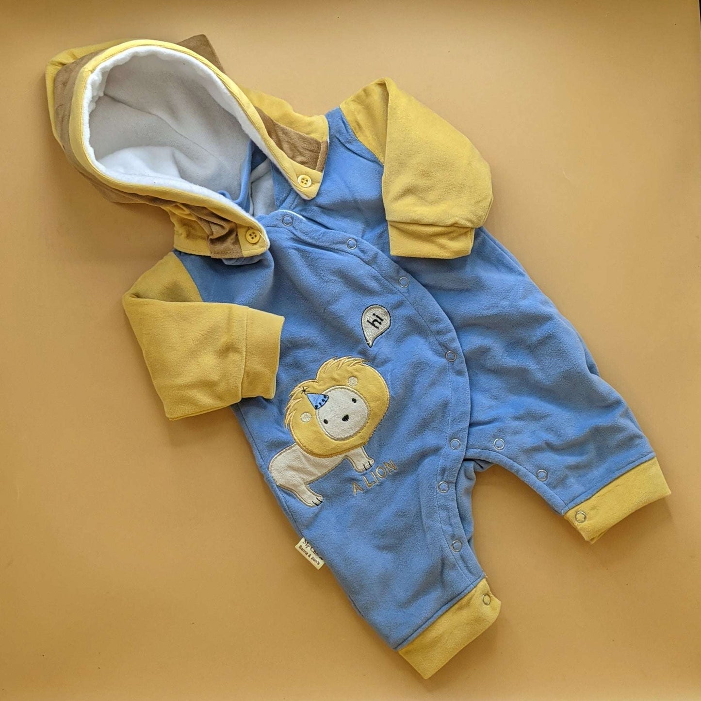 Baby Romper with detachable Cap - Winter - Lion 🦁