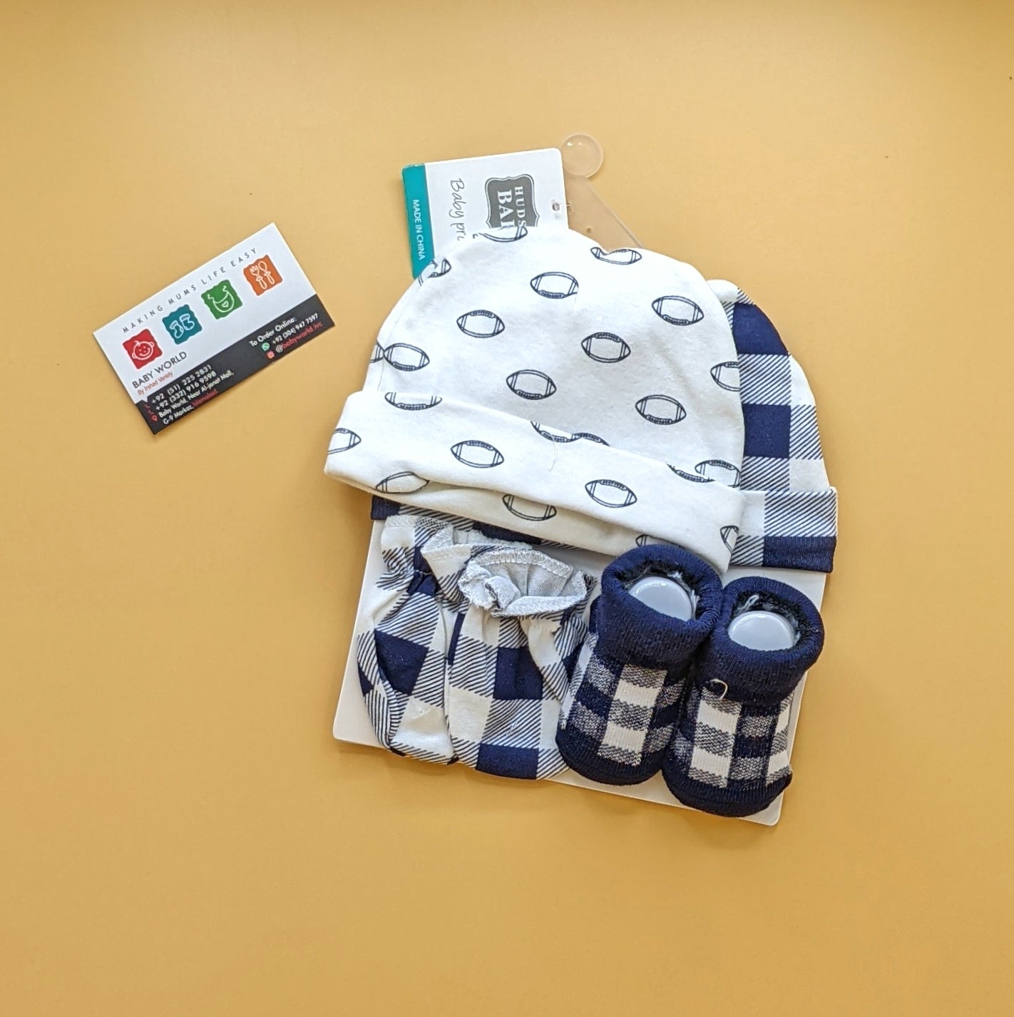 Pack of 2 Caps, Mittens & Booties Set