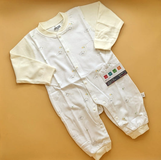 Soft Blended Cotton Baby Romper - Full Sleeves - Pineapple 🍍
