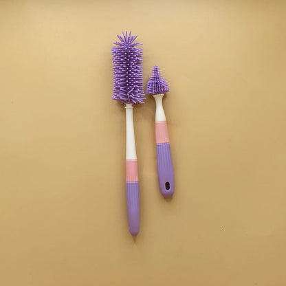 2 Pieces All Purpose Silicone Bottle & Teat Cleaner Brush
