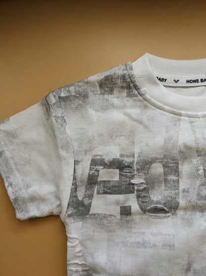 Baby Relaxed Fit Co-Ord Set - White/Grey