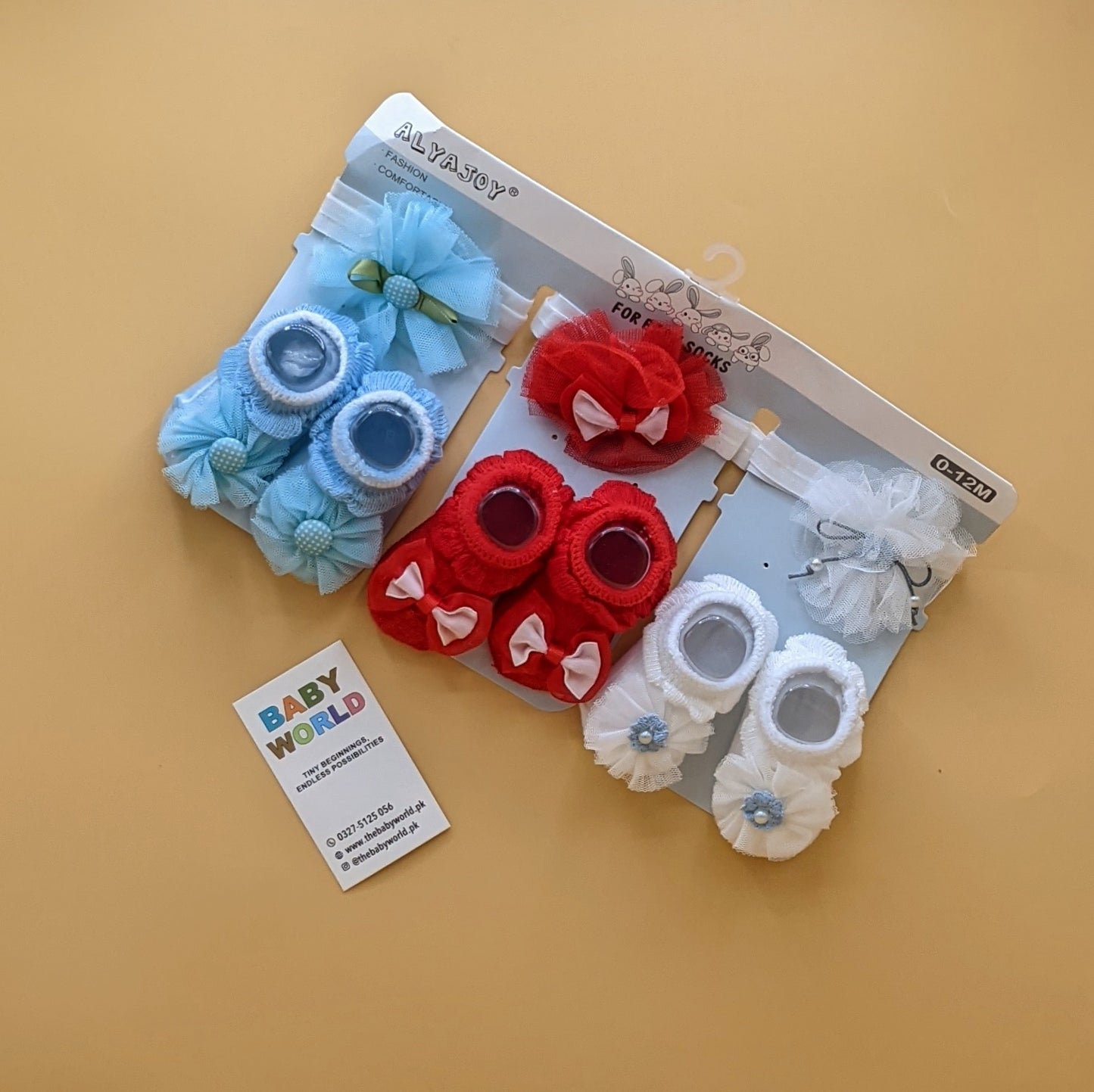 Pack of 3 Booties & Headbands Set