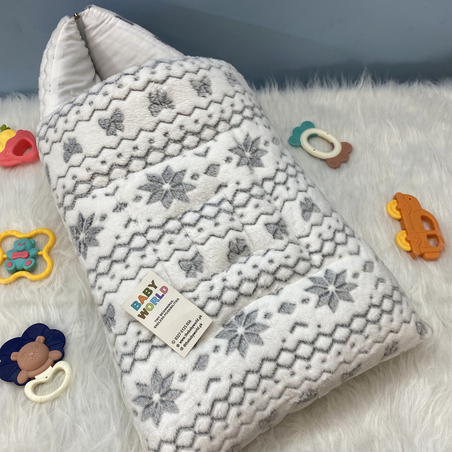 Baby Carry Nest with Hood - Floral - Winter