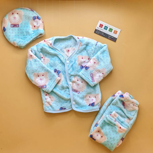 Baby Suit with Cap - Love Bear/Bow - Winter
