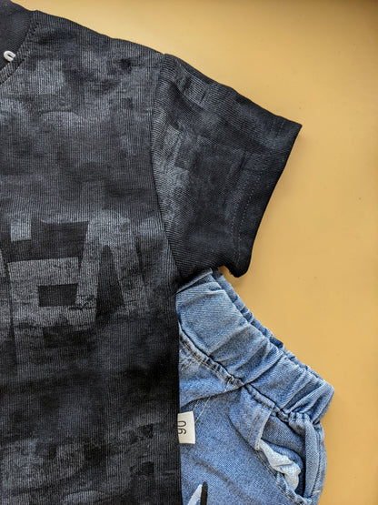 Baby Relaxed Fit Co-Ord Set - Black