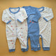 Pack of 3 Rompers/Sleep Suits - Mom, Dad, Me - Blue