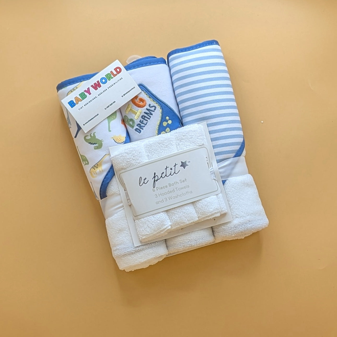Baby Imported Pack of 3 Hooded Bath Towels with Face Towels
