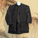 3 Pieces Kameez Shalwar with Embroidered Long Coat - Diamond - Black