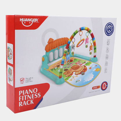 Cartoon Baby Activity Gym Fitness Baby Musical Piano Play Gym Mat With Animal Rattle Toys