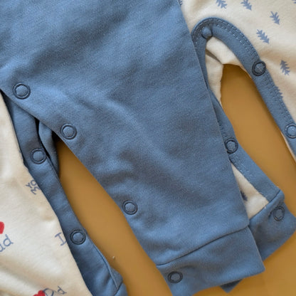 Pack of 3 Rompers/Sleep Suits - Mom, Dad, Me - Blue